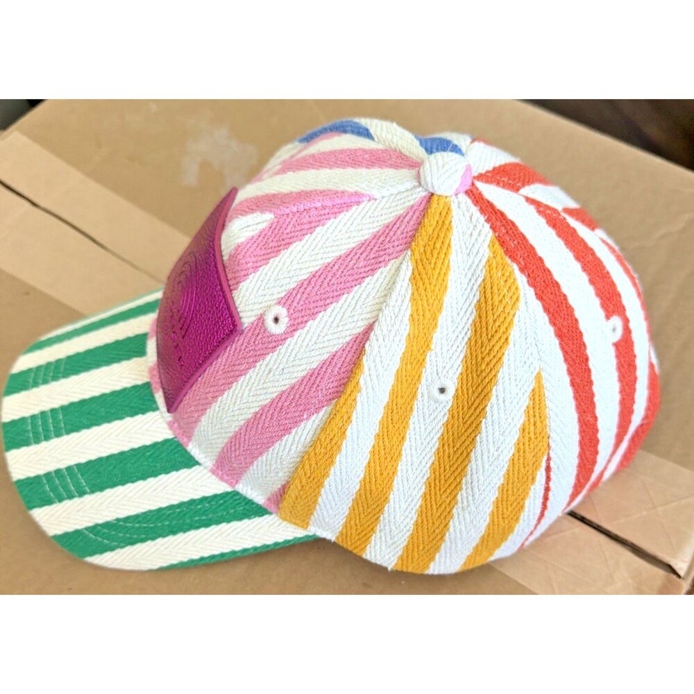 Kurt Geiger London Women's Mixed Stripes Southbank Baseball Cap Rainbow One Size - Picture 4 of 11